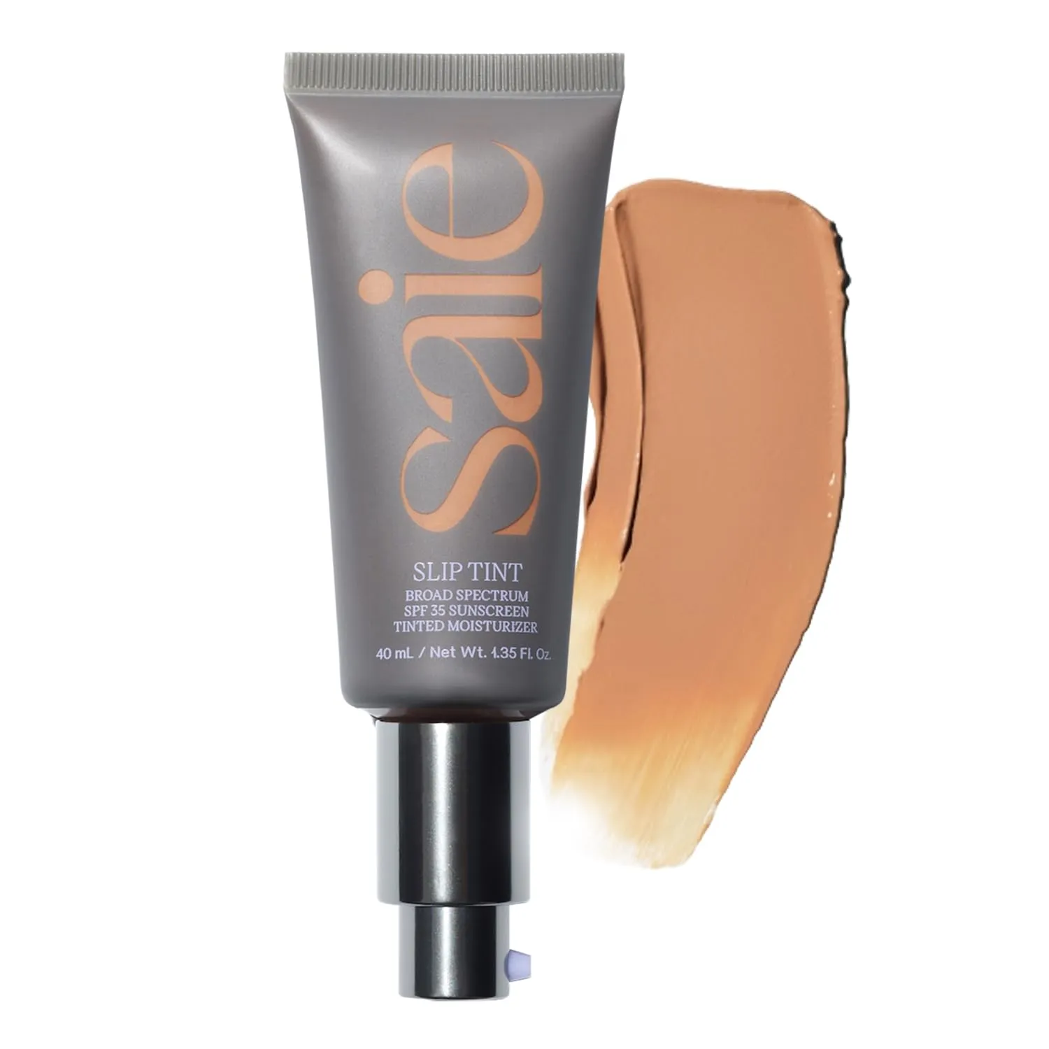 Saie Slip Tint Tinted Moisturizer with SPF 35 - Light Coverage, Glowy Skin Tint & Mineral Sunscreen for Face with Hydrating Hyaluronic Acid - Summer Makeup Essential - Shade Four   Half (1.35 oz)