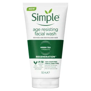 Simple - Age Resisting Face Wash Green Tea   Pre-Biotic 150ml