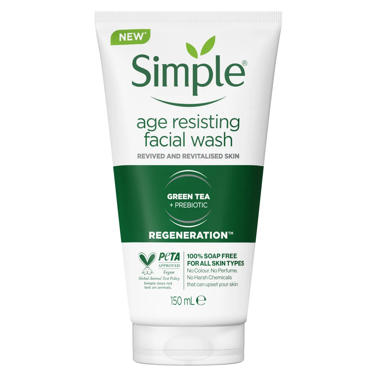 Simple - Age Resisting Face Wash Green Tea   Pre-Biotic 150ml