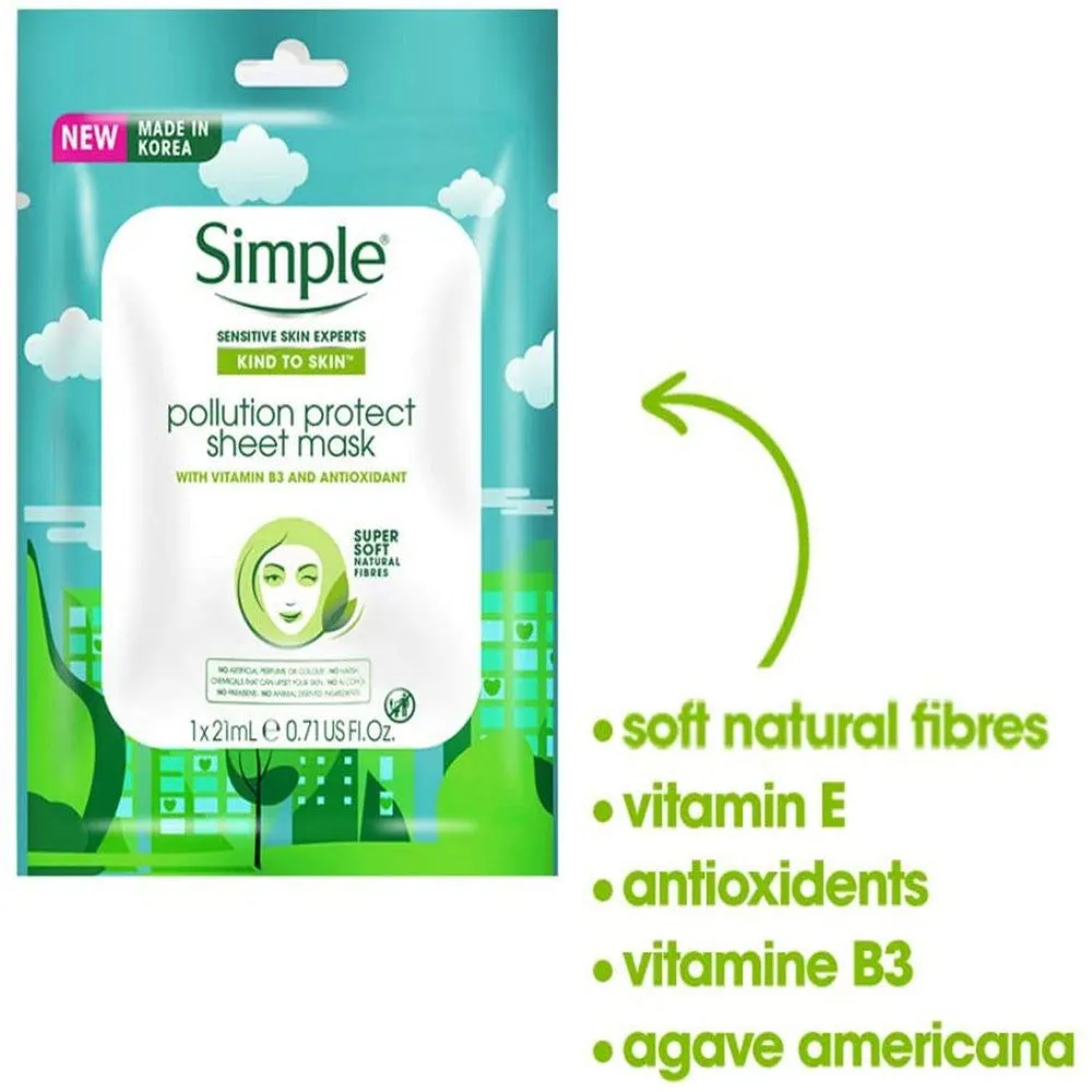 Simple Kind to Skin Pollution Protect Sheet Mask