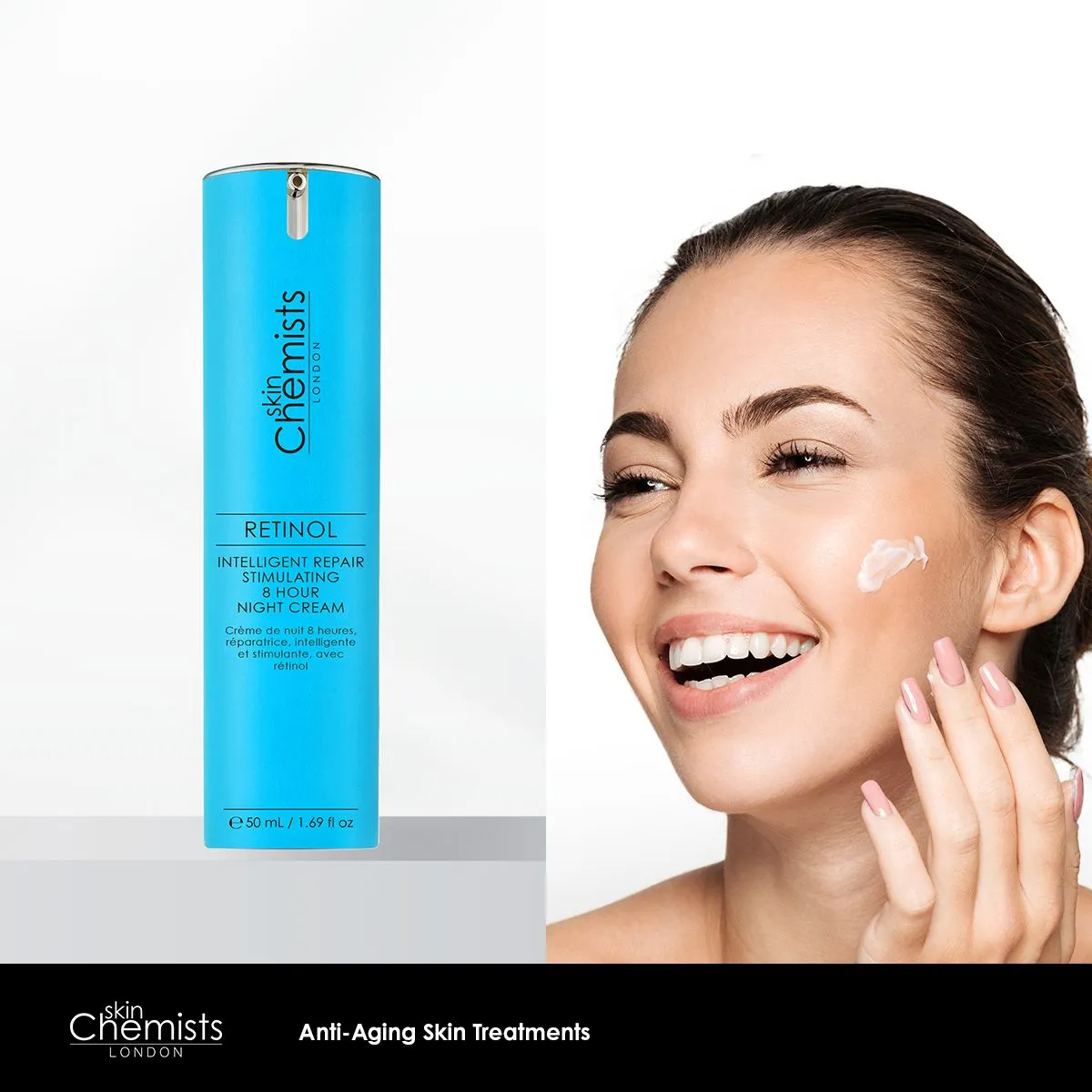skinChemists Retinol Intelligent Repair Stimulating 8 Hour Night Cream 50ml Twin Value Savings Pack