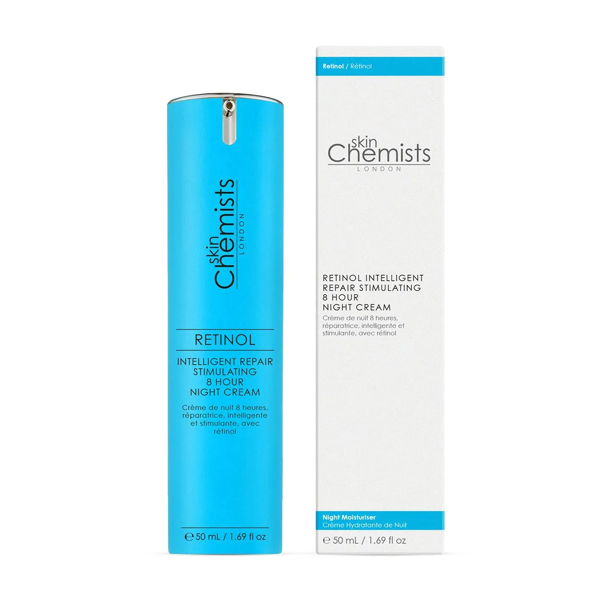skinChemists Retinol Intelligent Repair Stimulating 8 Hour Night Cream 50ml Twin Value Savings Pack