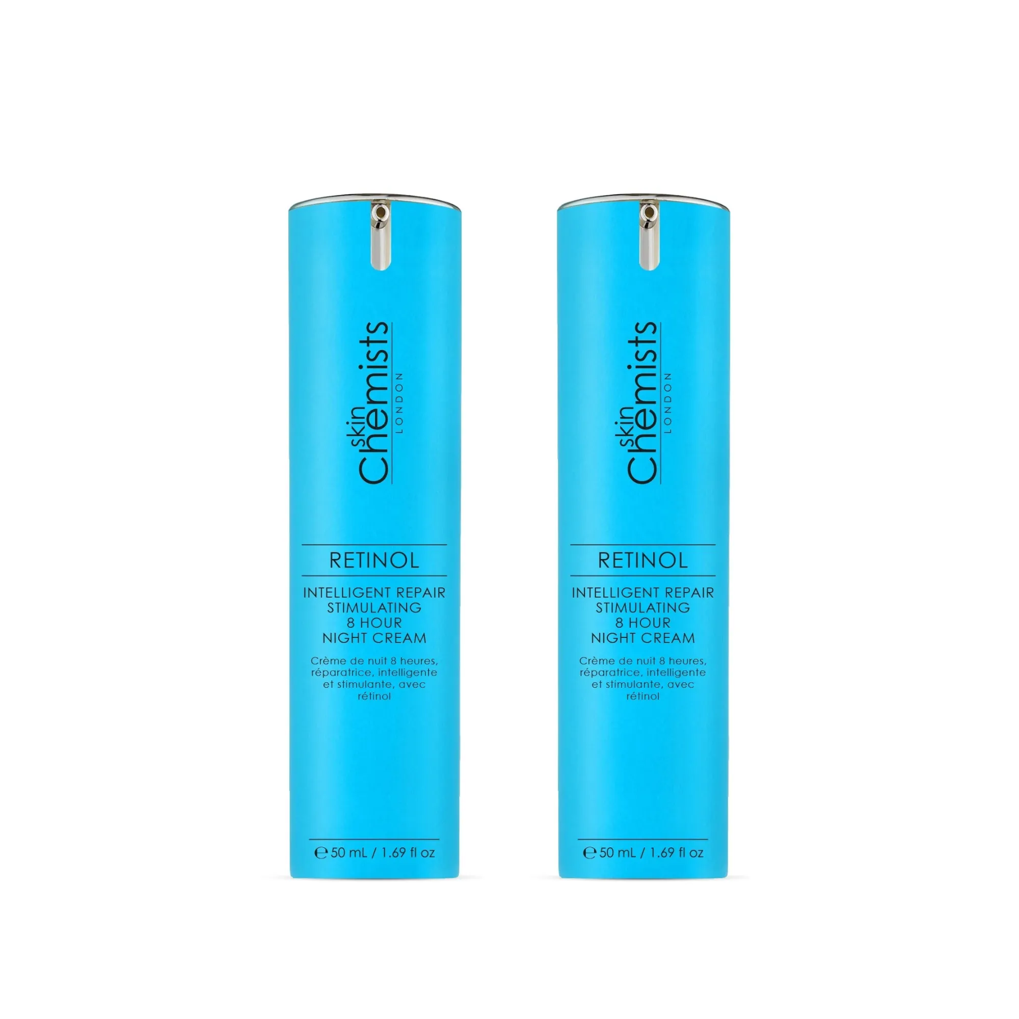 skinChemists Retinol Intelligent Repair Stimulating 8 Hour Night Cream 50ml Twin Value Savings Pack