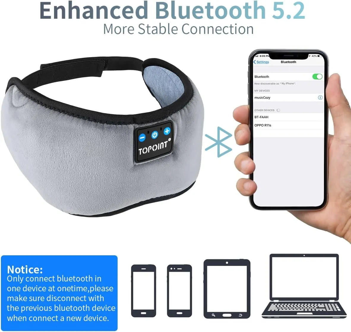 Sleep Mask Bluetooth Headphones