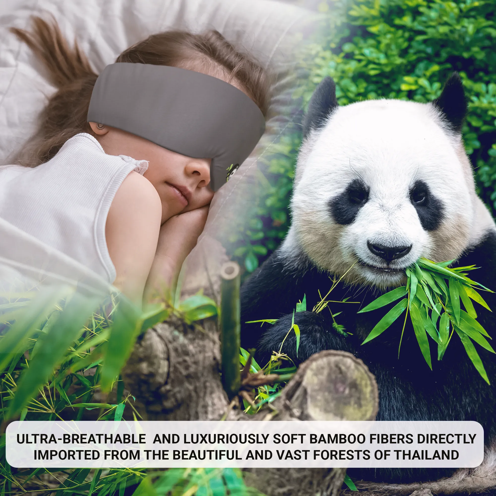 Sleepy Panda Sleep Mask - Luxuriously Soft & Light Breathable Bamboo Fabric - 100% Blackout - Guaranteed Deepest-Possible Rest
