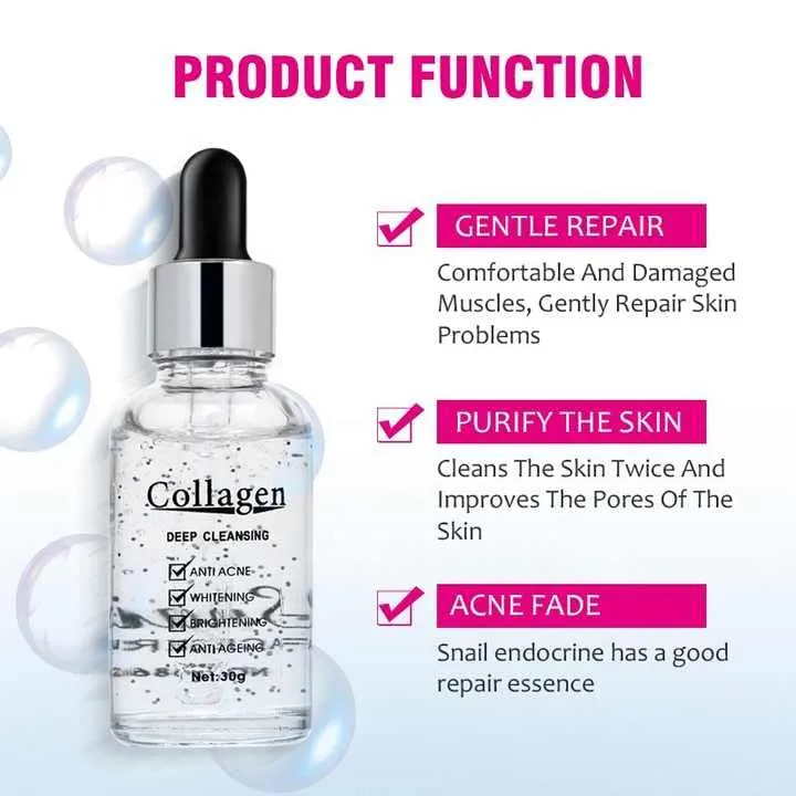 SNAIL COLLAGEN SERUM DEEPLY MOISTURIZES ANTI AGING WHITENING BRIGHTEN REPAIR DAMAGEN  (Pack of 2)