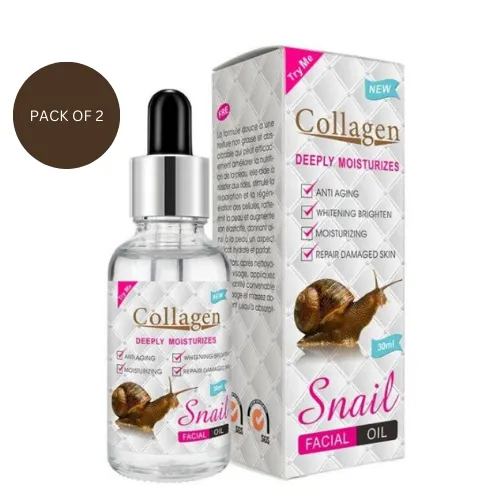 SNAIL COLLAGEN SERUM DEEPLY MOISTURIZES ANTI AGING WHITENING BRIGHTEN REPAIR DAMAGEN  (Pack of 2)