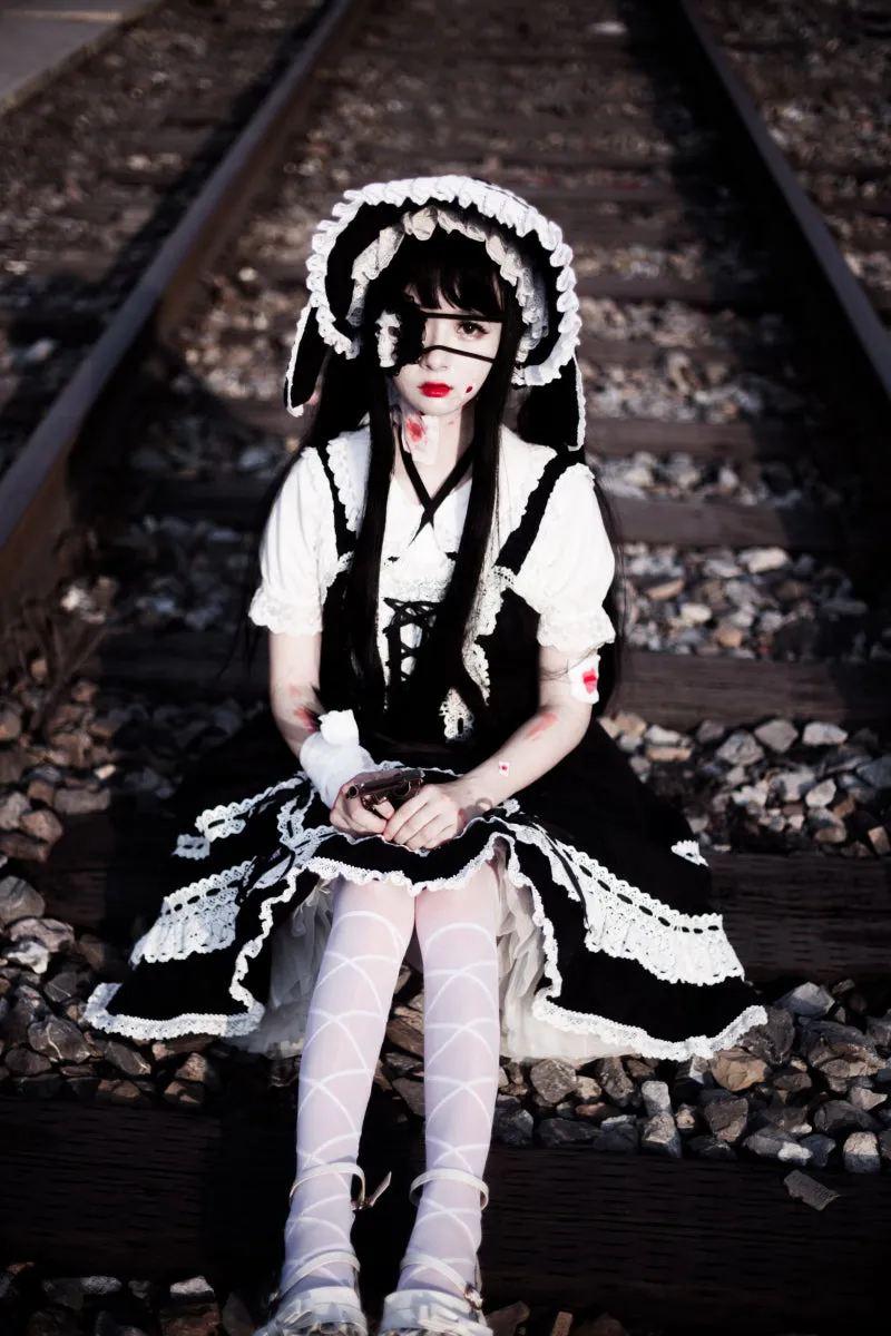 Strange Sugar~Gothic Lolita Halloween Skull Eye Mask