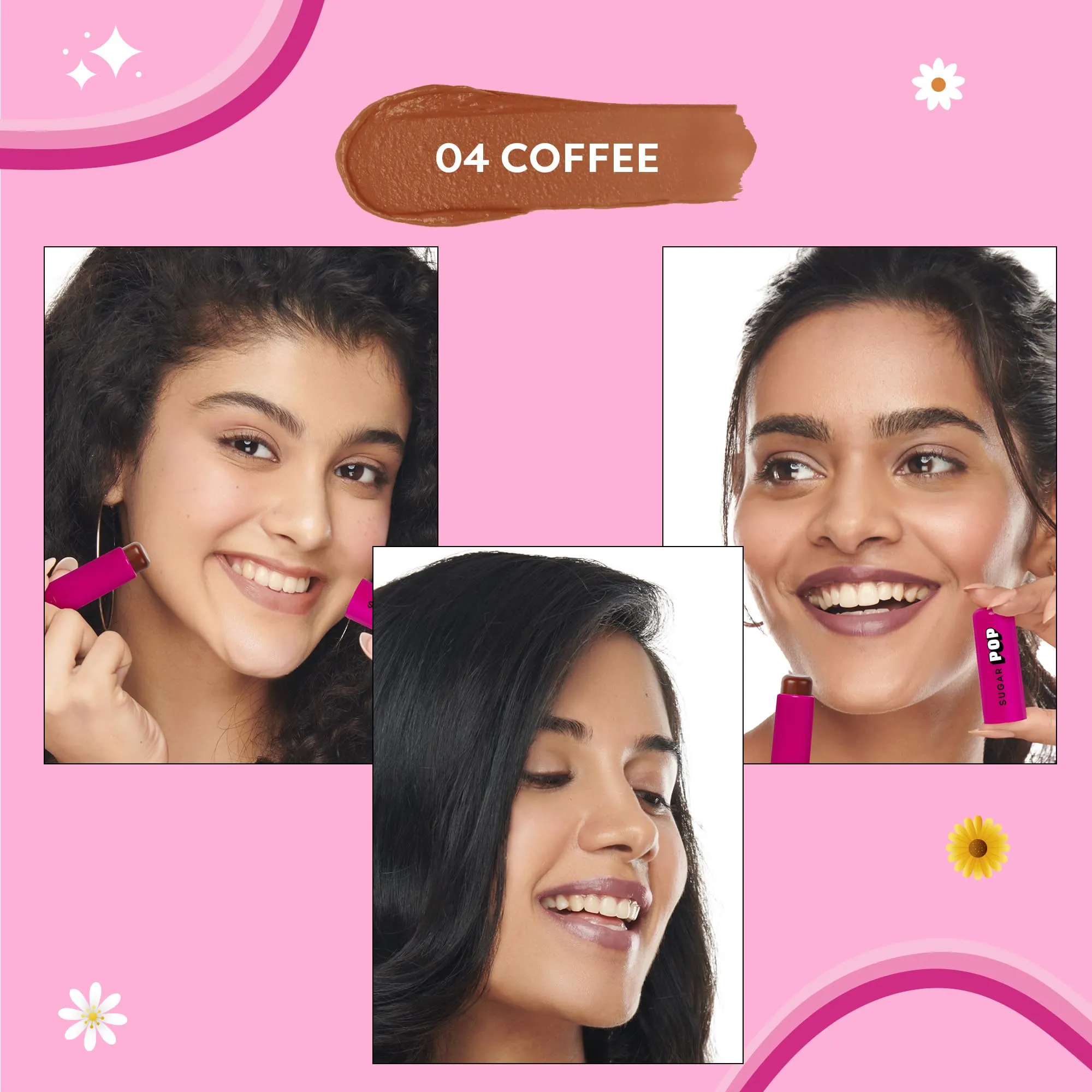 SUGAR POP Nourishing Glossy Lip Balm 04 Coffee - 4.5 Gms Tinted Lip Moisturizer For Dry And Chapped Lips, Intense Hydration And UV Protection