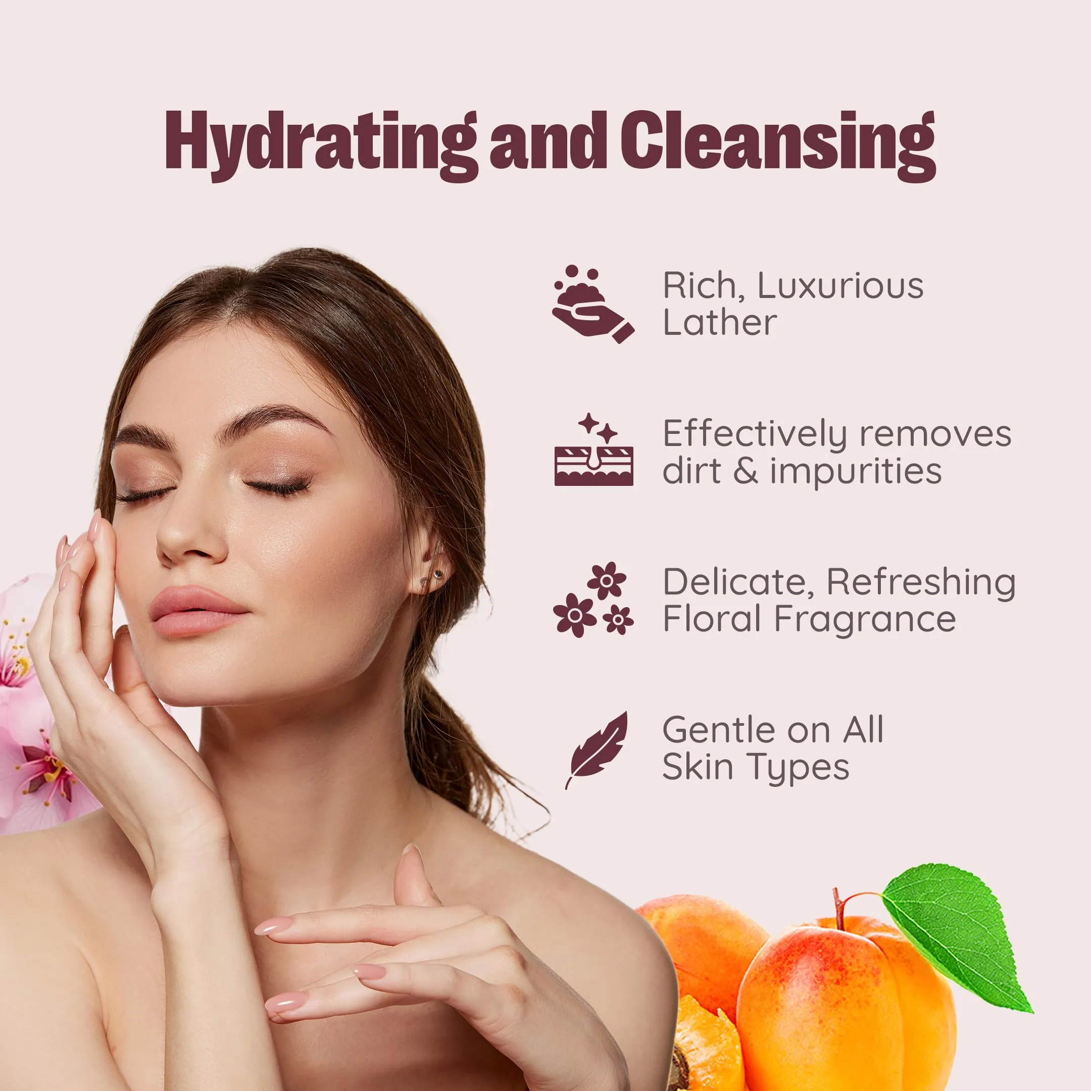The Bath Store Body Wash Shower Gel Pack of 2 (Exfoliating Apricot   Japanese Cherry Blossom) | Exfoliating Body Wash For Dry Skin & Oily Skin | Tan Removal Body Wash For women & men - (300 * 2) ml