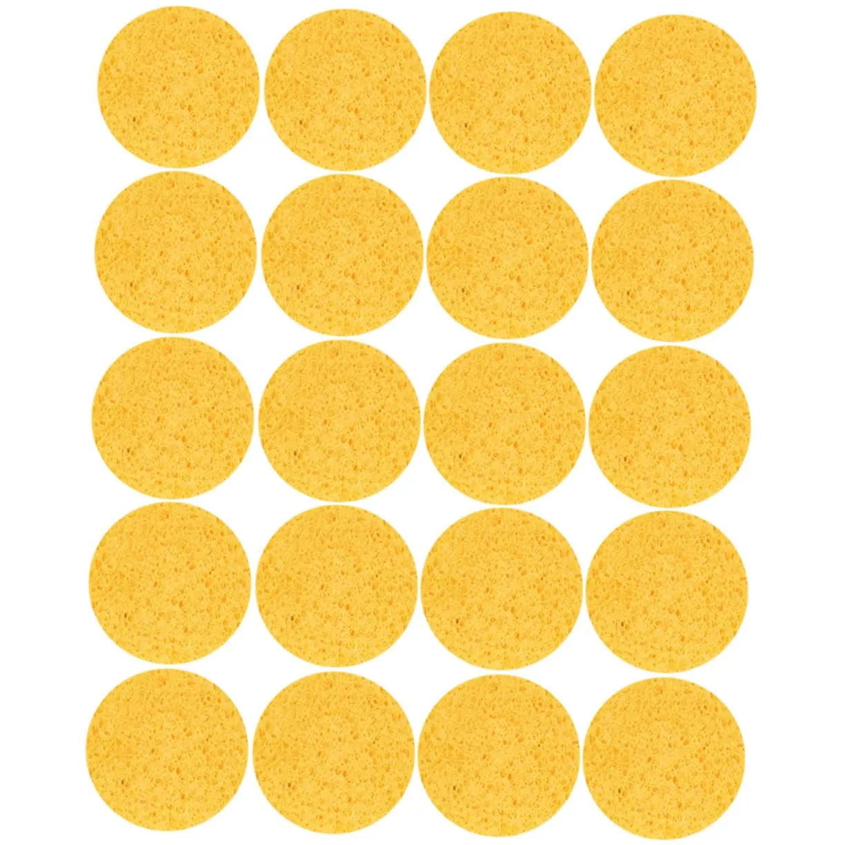 VALICLUD 20pcs Facial Powder Puff Cellulose Sponge Pads for Makeup and Face Cleaning Soft Absorbent Sponges for Travel and Daily Use for Women and Men