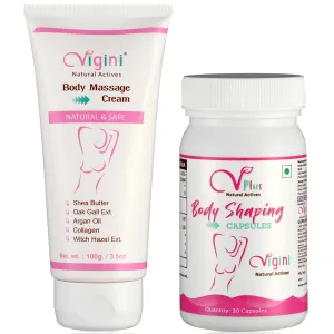 Vigini Breast Firming Bust Enlargement Tightening & Lifting Growth Increase Size Massage Cream With Capsule-100ml 30Caps